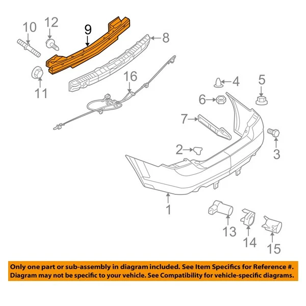 CAPA for 2006 Zephyr Rear Bumper Reinforcement Black Steel 6E5Z 17906 AA DSC Foto 3 de 3