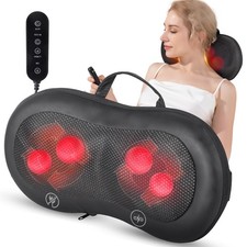Cordless Neck Massager Pillow With Heat For Pain Relief Deep Tissue With Remote