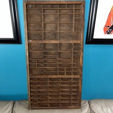 Antique Wooden Printer Drawer Letterpress Type Tray w/ Metal Side 16.5x32.5