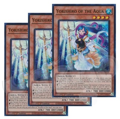 Yugioh - Yorishiro of the Aqua x 3 - 1st Edition Ultra Rare NM - Free Holo Card