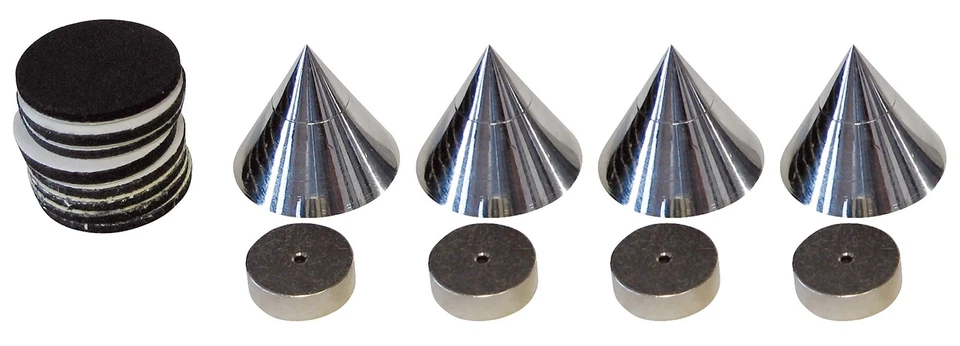 204605 4x Boxenspikes Noisekiller Lautsprecher Absorber Spikes chrome - Bild 1 von 2