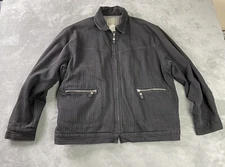 ESPRIT Black Denim Jacket Full Zip Light Lined Stripe Women’s Medium Vintage