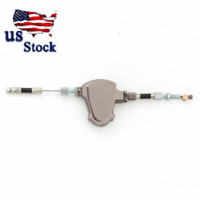 CNC Motorcycle Gray Stunt Clutch Pull Cable Lever Replacement Easy System Gray