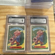 1986 Garbage Pail Kids Series 4 HORNY HAL 144a & RUDY TOOT 144b GPK CGC  9 & 7