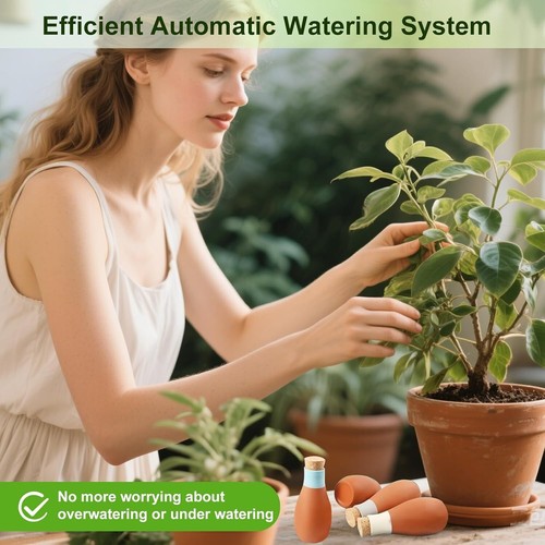 Plant Watering Globes 4 Pack Terracotta Pots Self Watering Pots Slow Release O - Picture 2 of 9