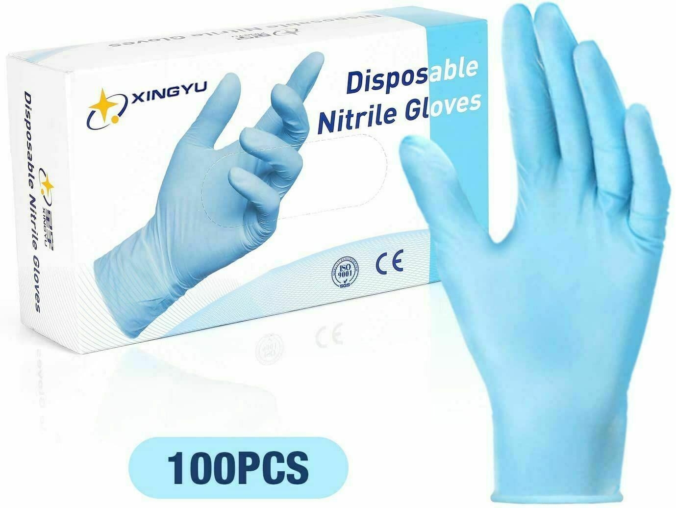 100 Count Large Blue Disposable Nitrile Powder & Latex Free Gloves eBay