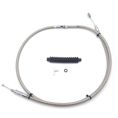 Stainless Braided +12'' Clutch Cable For 1995-2006 Harley Dyna Super Glide