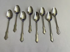 EKCO ETERNA Old Heritage Stainless Korea Oval Soup Spoons Lot Of 8