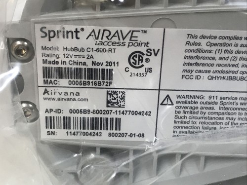 Sprint Airave 2 Airvana Access Point AIRACCESS2 Cell Phone Signal Booster - Picture 4 of 9