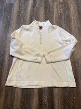 Eddie Bauer Men  s 2XL 1/4 Zip Long Sleeve Pullover Sweater White