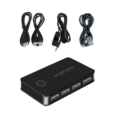 2 In 4 Out KVM Switcher for 4 PC Sharing 4 USB Devices With Desktop Controller