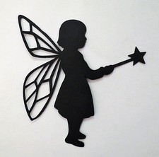 Cricut Girl Fairy Wings Magic Wand Silhouette Die Cut Scrapbook Embellishment