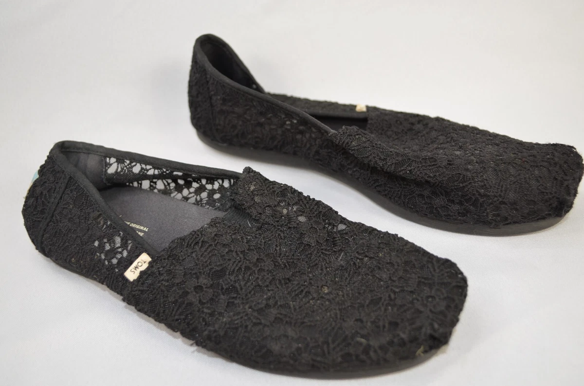 Toms black lace women's clearance classics