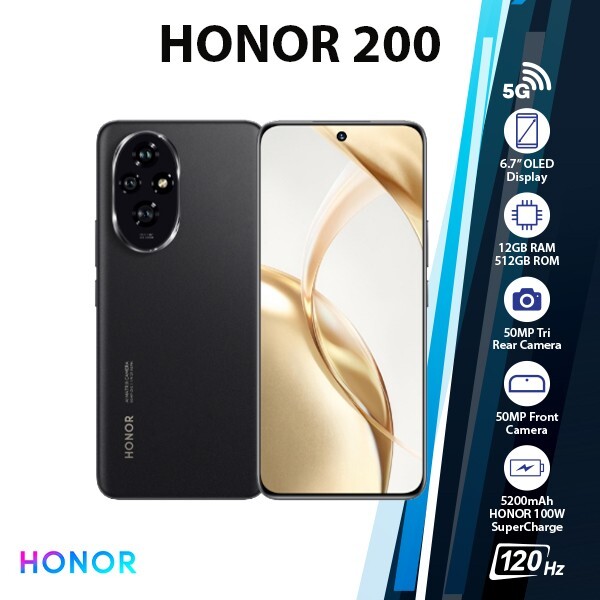 【週末限定】HONOR 200 ブラック 256GB 12GB Honor 200, 8GB/256GB, Black (5109BGRK)