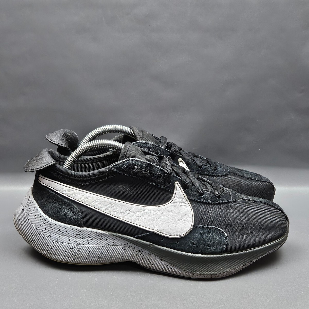 Nike Moon Racer Mens Running Shoes Size 9 Black Gray White Low Top