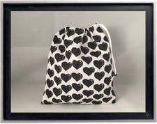 Gymnastics Leotard Grip Bags / Black  White Hearts Gymnast Birthday Goody Bag