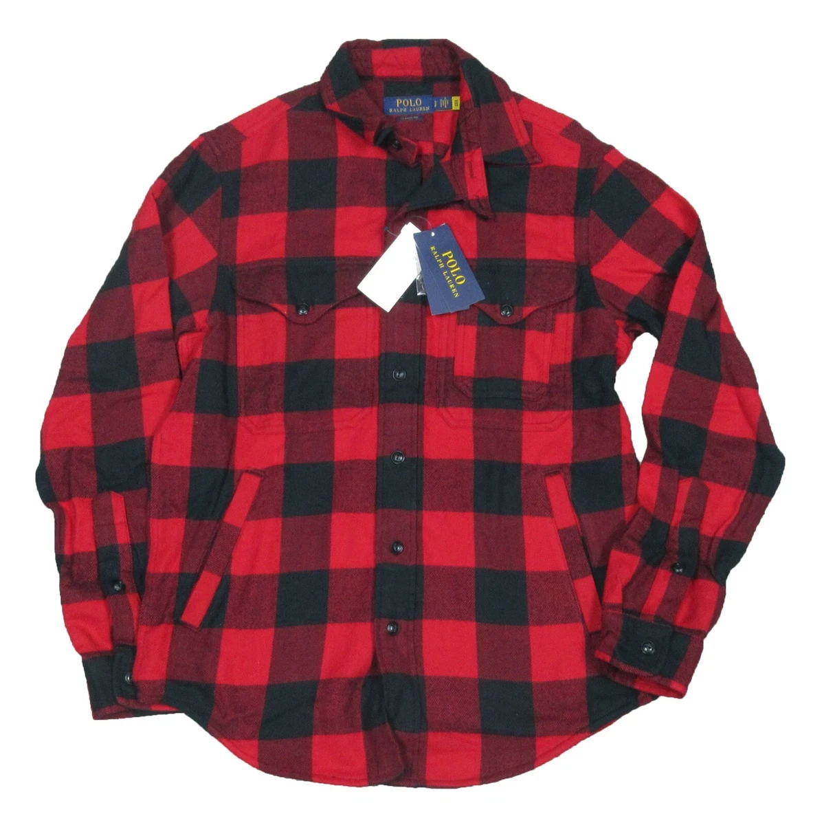 Polo Ralph Lauren Men s Red Black Buffalo Check Flannel Button