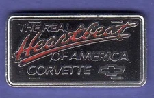 CORVETTE HEARTBEAT OF AMERICA HAT PIN LAPEL TIE TAC ENAMEL BADGE #0940