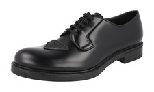 PRADA Leather Derby Dress Shoes TRIANGOLO - 2EG395 - Black NEW -  US 8.5 EU 41,5