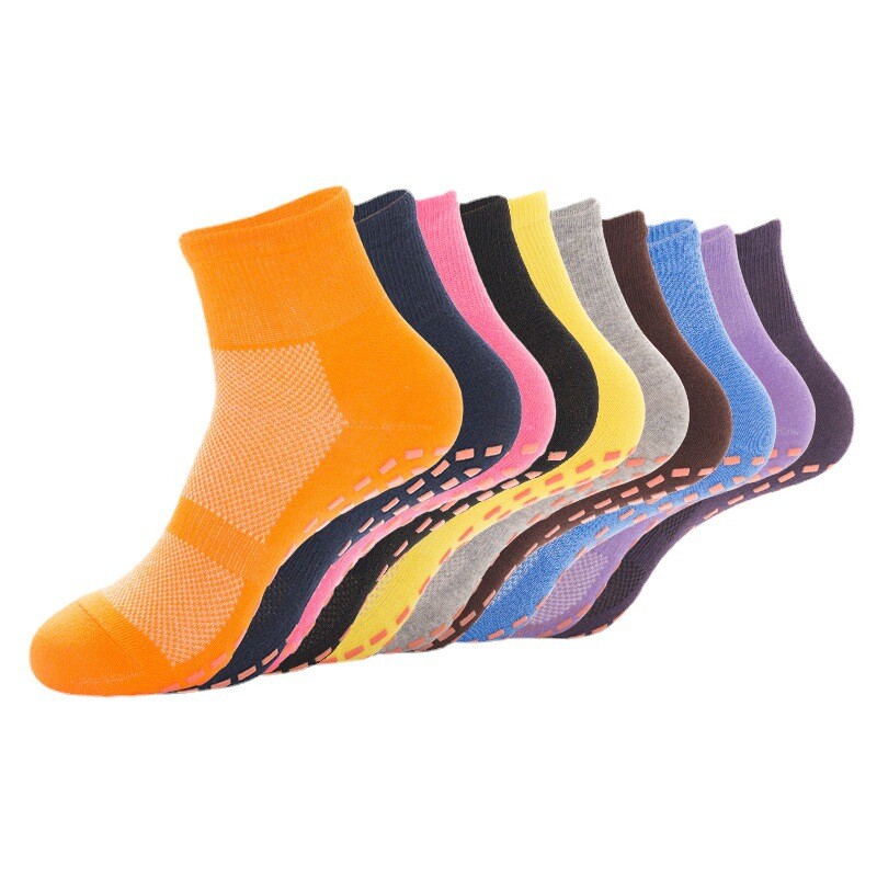 Socks Fitness Non Skid Gym Grip Slipper Footwear Indoor 5 Pairs Anti-Slip Sports-image