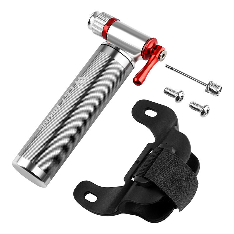 Bike Pump Co2 Inflator Ball Pump Silver