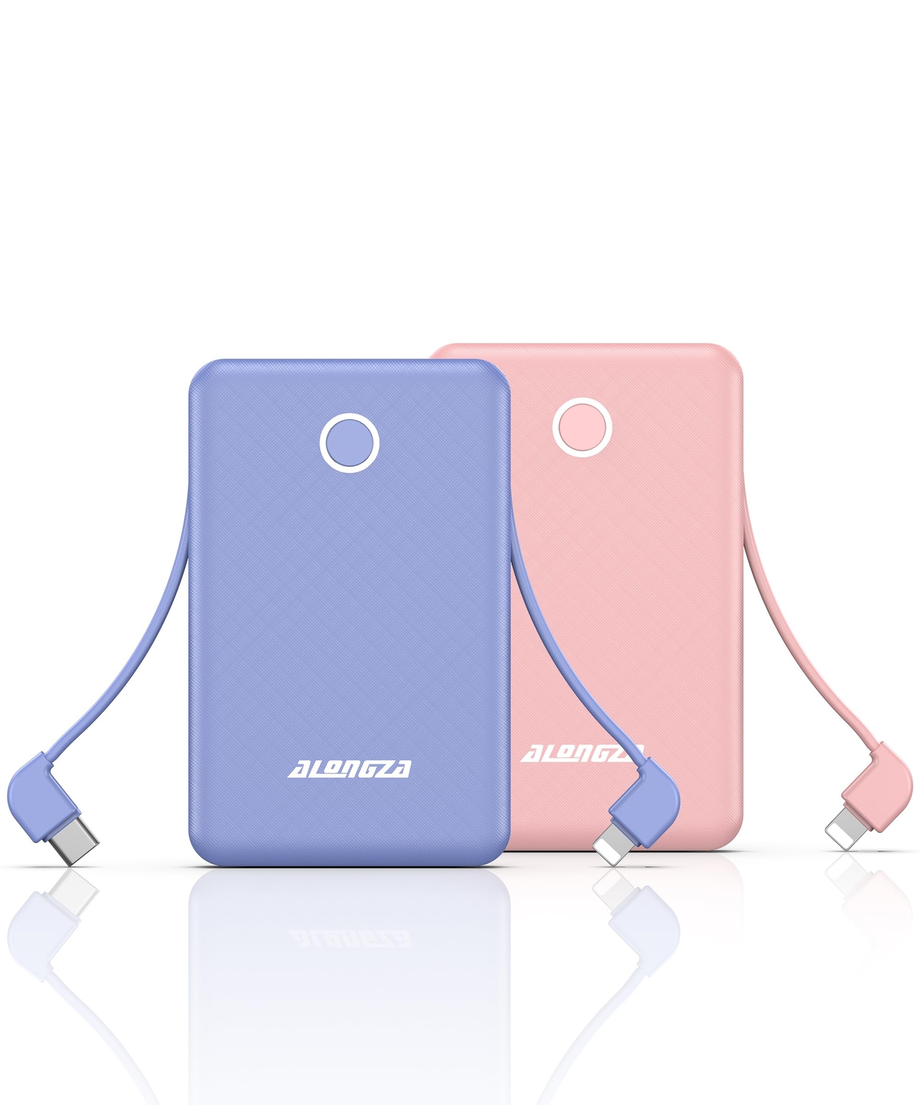 2 Pack Portable Charger Small Size Built in Cable 6000mAh Power Bank, Cell Ph...