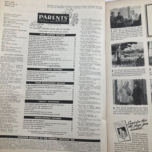 VTG Parents' Magazine May 1939 Vol 14 No. 5 Make Music with Your Children - Picture 2 of 2