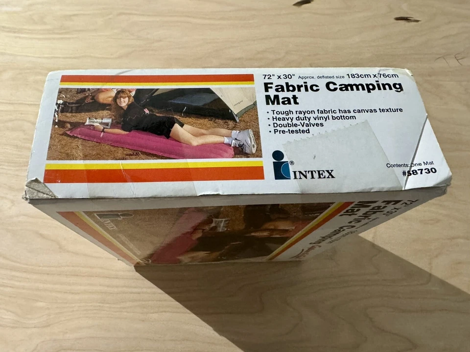Intex Fabric Camping Air Mattress 72" x 30" Pink Retro Vintage NEW SEALED!! - Image 3 of 4