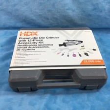 HDX Pneumatic Die Grinder 12 Piece Kit 1/4  1/8 in Collets NOS Open Box