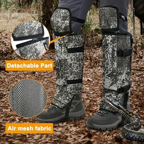 Waterproof Snake Gaiters Leg Guards, Adjustable Bite Protection for Hunting - Picture 7 of 8