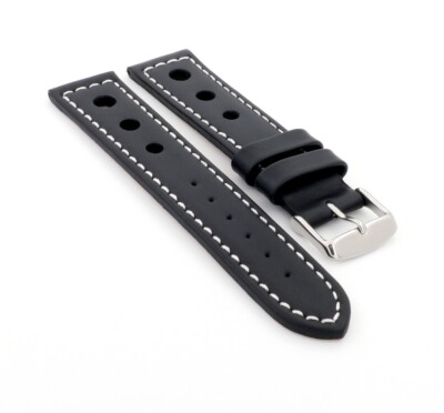 TW Steel Uhrenarmband TS10 TS12 Simeon Panda Gummi Schwarz 24mm