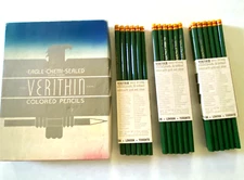 Vintage Eagle Pencil Co.   Chem-Sealed  Green Colored Pencils,