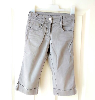 C&A Mädchen kurze Hose Jeans 3/4 Bermuda Capri 116 Sommer grau Bio Cotton 