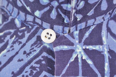 トップス 50-60's Lanier loop s/s shirt Men's VTG 50s Blue Tiki / Hawaiian Shirt Sz M 1950s Lanier