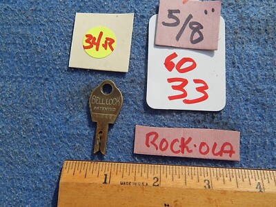1940-1942 Rock-ola Key for 5/8 inch lock - Bell Lock 33 RO 466 | eBay