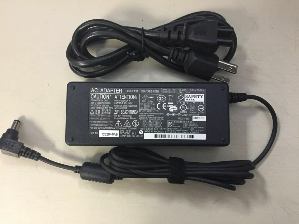 OEM AC Adapter 24V for Fujitsu fi-6130 fi-6140 fi-6230 Scanner Power Supply Cord - Image 3 of 3