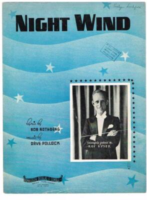 1934 Sheet Music Night Wind, Successfully Featured by Kay Kyser