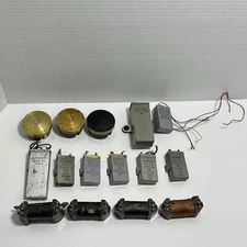 One Lot of Old Automatic Electric Telephone  Conensers Coils Xmtr Rcvr