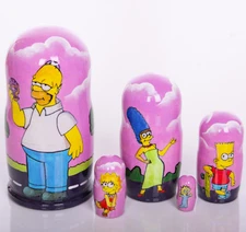 Simpsons Nesting Dolls 4" Kids Room Decor, Kids Gift, Wooden toys matryoshka