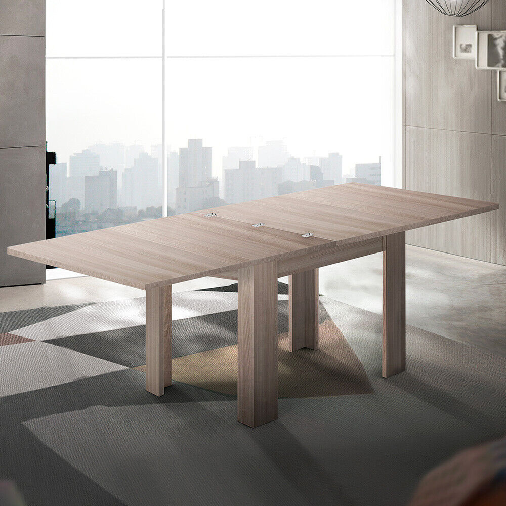 Mesa de comedor de madera extensible apertura en forma de libro 90-180...