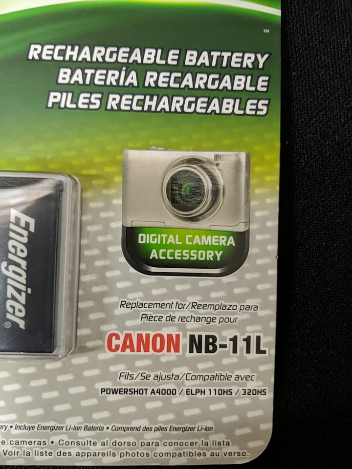 Batería recargable para cámara ENERGIZER ~ Reemplaza Canon NB-11L ~ 600 mAh ENB-C11L Foto 2 de 4