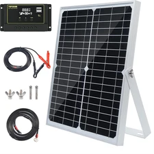 Topsolar 30W 12V/24V Solar Panel Kit, Monocrystalline Solar Battery Trickle