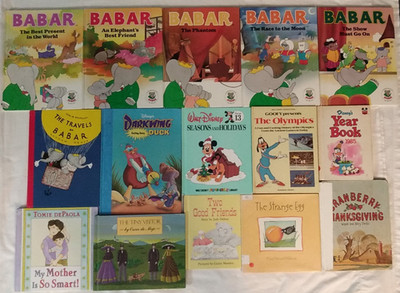15 Books Children Hardcover Babar Disney Darkwing DePaola DePalma Delton deMejo