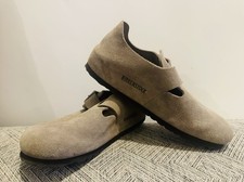 Birkenstock Boston Taupe Suede Leather Soft Footbed Clog Size EU36 US 5.5 Clean