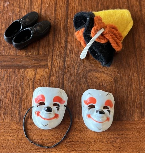 Vtg 1963 Barbie Ken Doll Masquerade Party Clown Mask #794 Accessories Japan Made