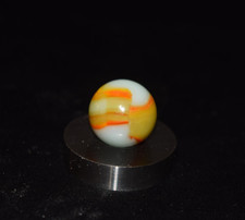 🦓➖⏩Vintage NRL Peltier Rainbo ORANGE🟧🦓🟧ZEBRA collector's marble .625