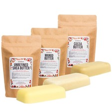 Better Shea Butter Set of Raw Shea Butter, Raw Mango Butter, Unrefined Cocoa ...