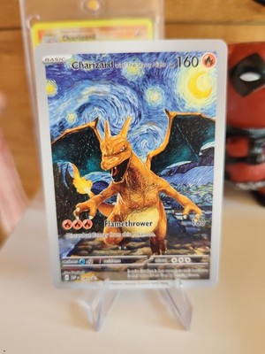 Charizard Pokemon Glurak Starry Night Van Gogh Art Fullart Custom Card