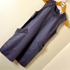 LOFT Classy Gray Dress Ruffles Pockets Women's 2 Excellent Preworn Condition