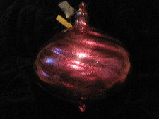 KATHERINES COLLECTION NEW PINK GLASS 5" CHRISTMAS ORNAMENT HAS METAL TAG